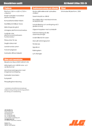Kolové nůžkové plošiny JLG Liftlux 203-24