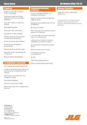 Kolové nůžkové plošiny JLG Liftlux 210-25