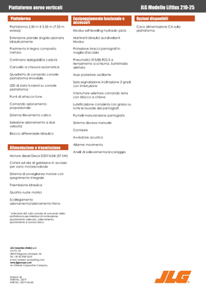 Kolové nůžkové plošiny JLG Liftlux 210-25