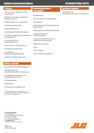 Kolové nůžkové plošiny JLG Liftlux 210-25