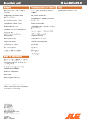 Kolové nůžkové plošiny JLG Liftlux 210-25