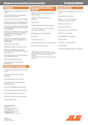 Kolové kloubové pracovní plošiny JLG M400AJP