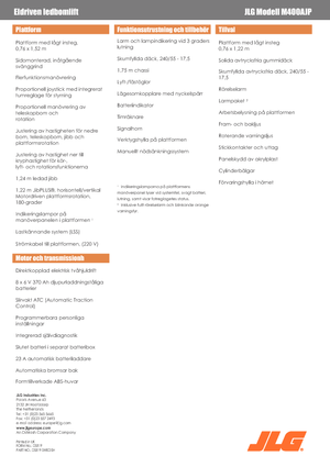 Kolové kloubové pracovní plošiny JLG M400AJP