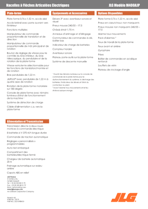 Kolové kloubové pracovní plošiny JLG M400AJP