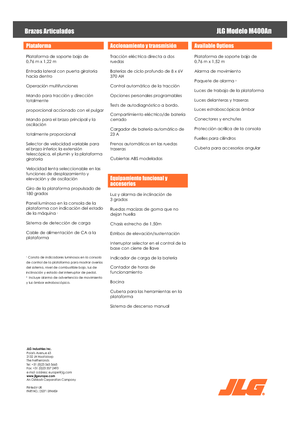 Kolové kloubové pracovní plošiny JLG M400AN