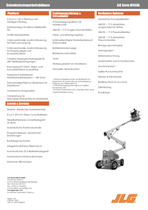 Kolové kloubové pracovní plošiny JLG M450A
