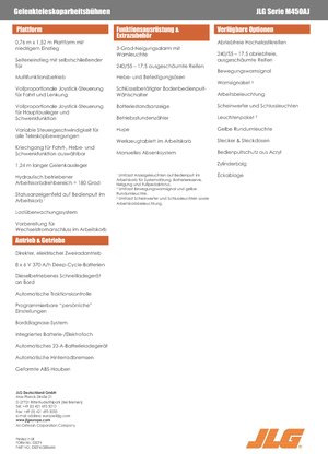 Kolové kloubové pracovní plošiny JLG M450AJ