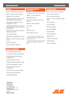 Kolové kloubové pracovní plošiny JLG M450AJ