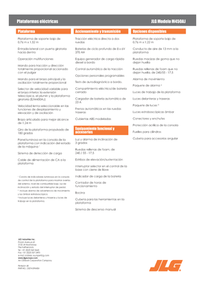 Kolové kloubové pracovní plošiny JLG M450AJ