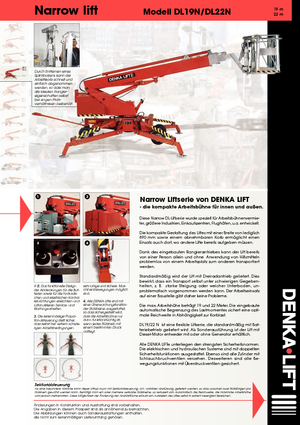 Kolové teleskopické pracovní plošiny Denka-Lift - Rothlehner Narrow DL 22 N