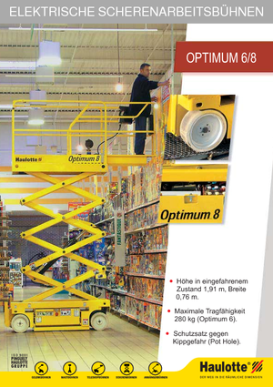 Kolové nůžkové plošiny Haulotte Optimum 8