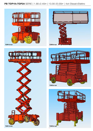 Kolové nůžkové plošiny PB PB S131-19E 4x4