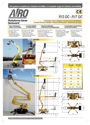 Pásové kloubové pracovní plošiny AIRO R 13 DC