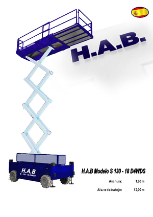 Kolové nůžkové plošiny HAB S 130-18 D 4WD S