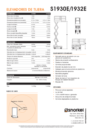 Kolové nůžkové plošiny Snorkel S1930E