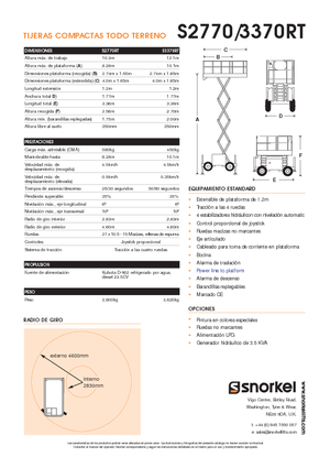 Kolové nůžkové plošiny Snorkel S2770RT