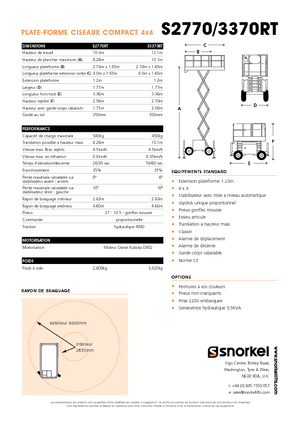 Kolové nůžkové plošiny Snorkel S2770RT