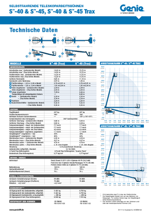 Kolové teleskopické pracovní plošiny Genie S-45