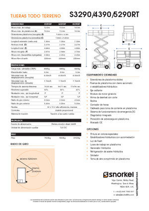 Kolové nůžkové plošiny Snorkel S 4390 RT