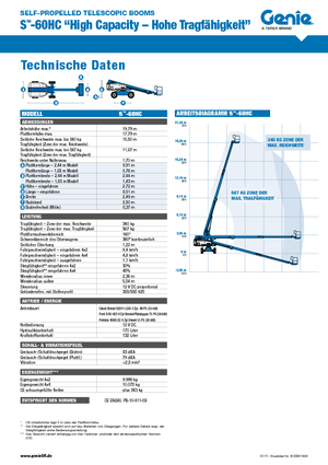 Kolové teleskopické pracovní plošiny Genie S-60 HC