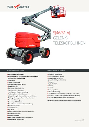 Kolové kloubové pracovní plošiny Skyjack SJ 51 AJ