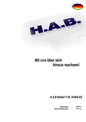 Kolové teleskopické pracovní plošiny HAB T 20 D 4WD K2