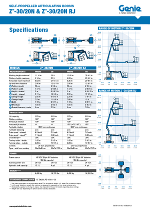 Kolové kloubové pracovní plošiny Genie Z-30/20N RJ