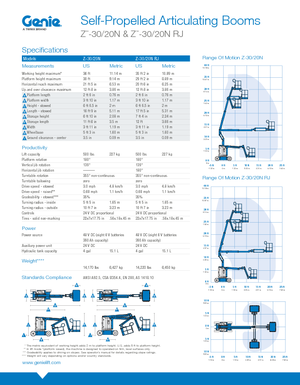 Kolové kloubové pracovní plošiny Genie Z-30/20N RJ