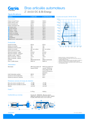 Kolové kloubové pracovní plošiny Genie Z-34/22 DC