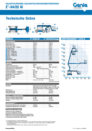 Kolové kloubové pracovní plošiny Genie Z-34/22 IC