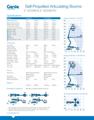Kolové kloubové pracovní plošiny Genie Z-40/23N