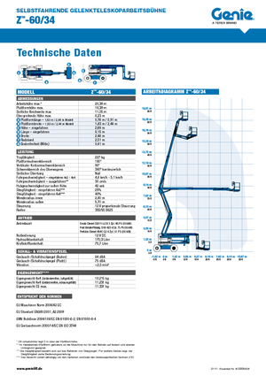 Kolové kloubové pracovní plošiny Genie Z-60/34