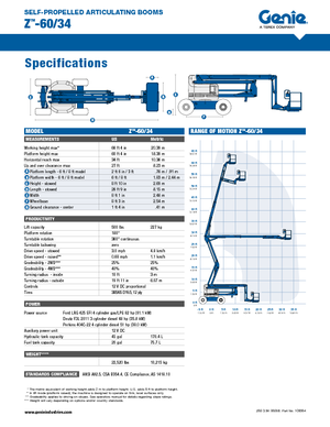 Kolové kloubové pracovní plošiny Genie Z-60/34