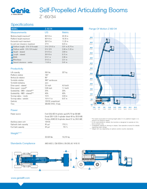 Kolové kloubové pracovní plošiny Genie Z-60/34