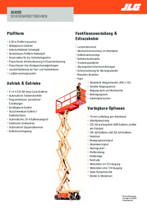 Kolové nůžkové plošiny JLG 2632ES
