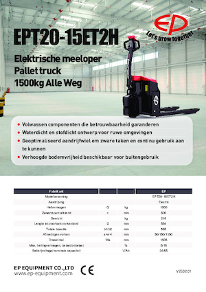 Ruční paletové vozíky EP EPT20-15ET2H
