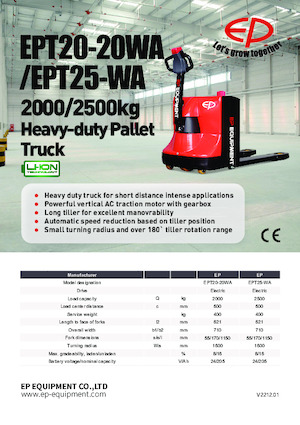 Ruční paletové vozíky EP EPT20-20WA