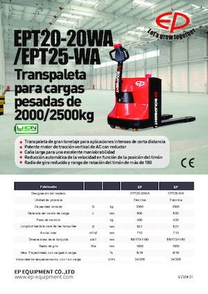 Ruční paletové vozíky EP EPT20-20WA