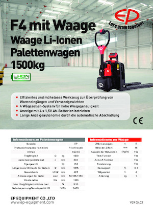 Ruční paletové vozíky EP F4