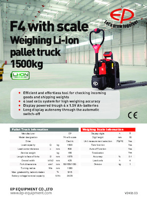 Ruční paletové vozíky EP F4