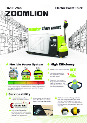 Ruční paletové vozíky Zoomlion TB20E