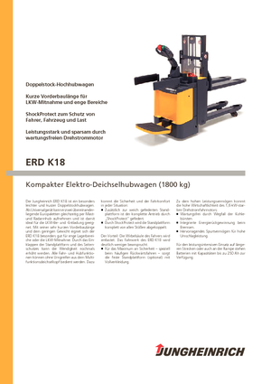 Regalové zakladače s plošinou pro řidiče Jungheinrich ERD-K 18