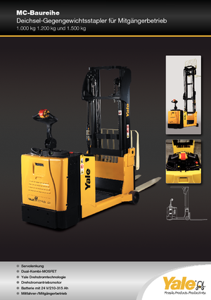 Regalové zakladače s plošinou pro řidiče Yale MC12