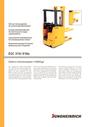 Regalové zakladače se sedadlem pro řidiče Jungheinrich ESC 316