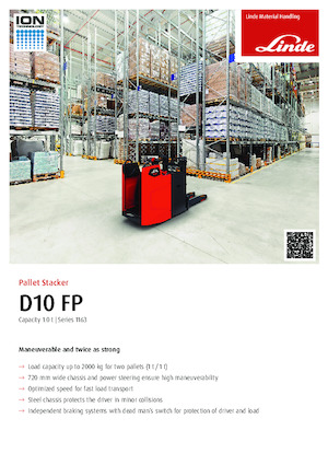 Regalové zakladače s plošinou pro řidiče Linde D10FP