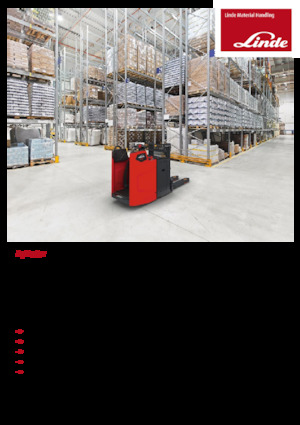 Regalové zakladače s plošinou pro řidiče Linde D10FP