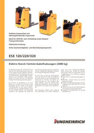 Nízkozdvižné vozíky se sedadlem pro řidiče Jungheinrich ESE 120