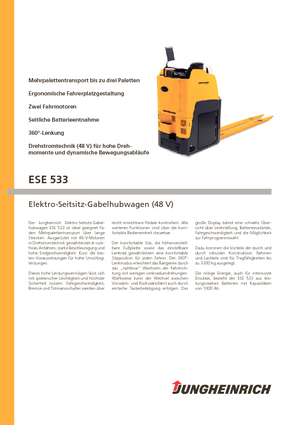 Nízkozdvižné vozíky se sedadlem pro řidiče Jungheinrich ESE 533