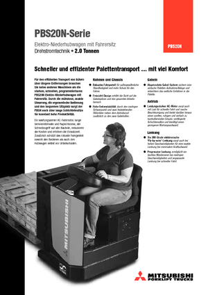 Nízkozdvižné vozíky se sedadlem pro řidiče Mitsubishi PBS20N