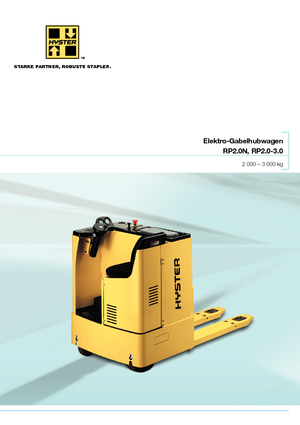 Nízkozdvižné vozíky se sedadlem pro řidiče Hyster RP 2.0